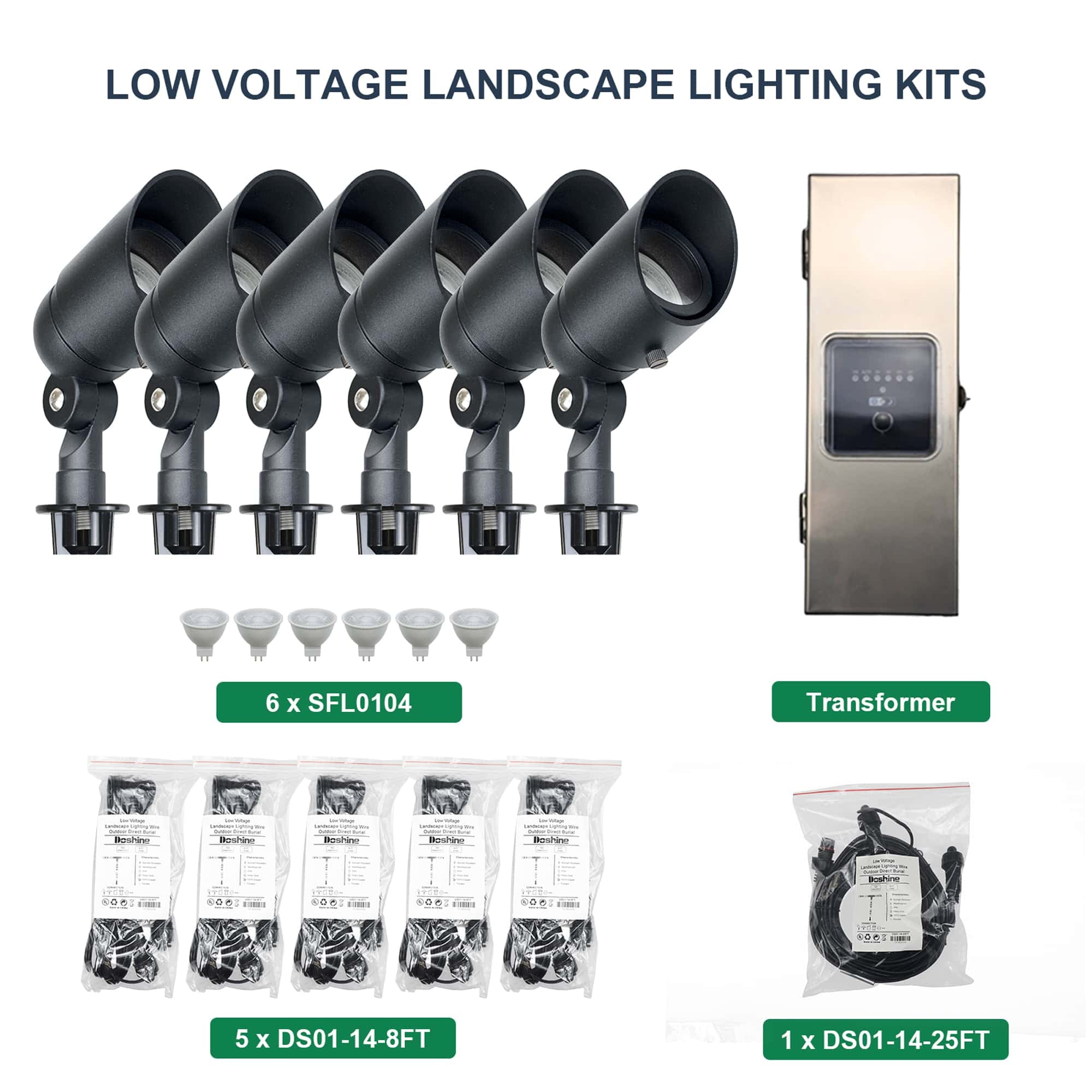 6 Spotlights,  1 Transformer Kit