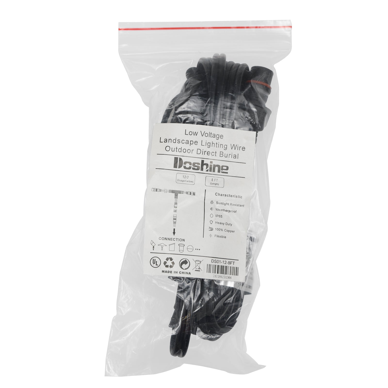 Lumina Lighting Easy Connecting Wire( ECW)  12/2  8FT direct burial wire