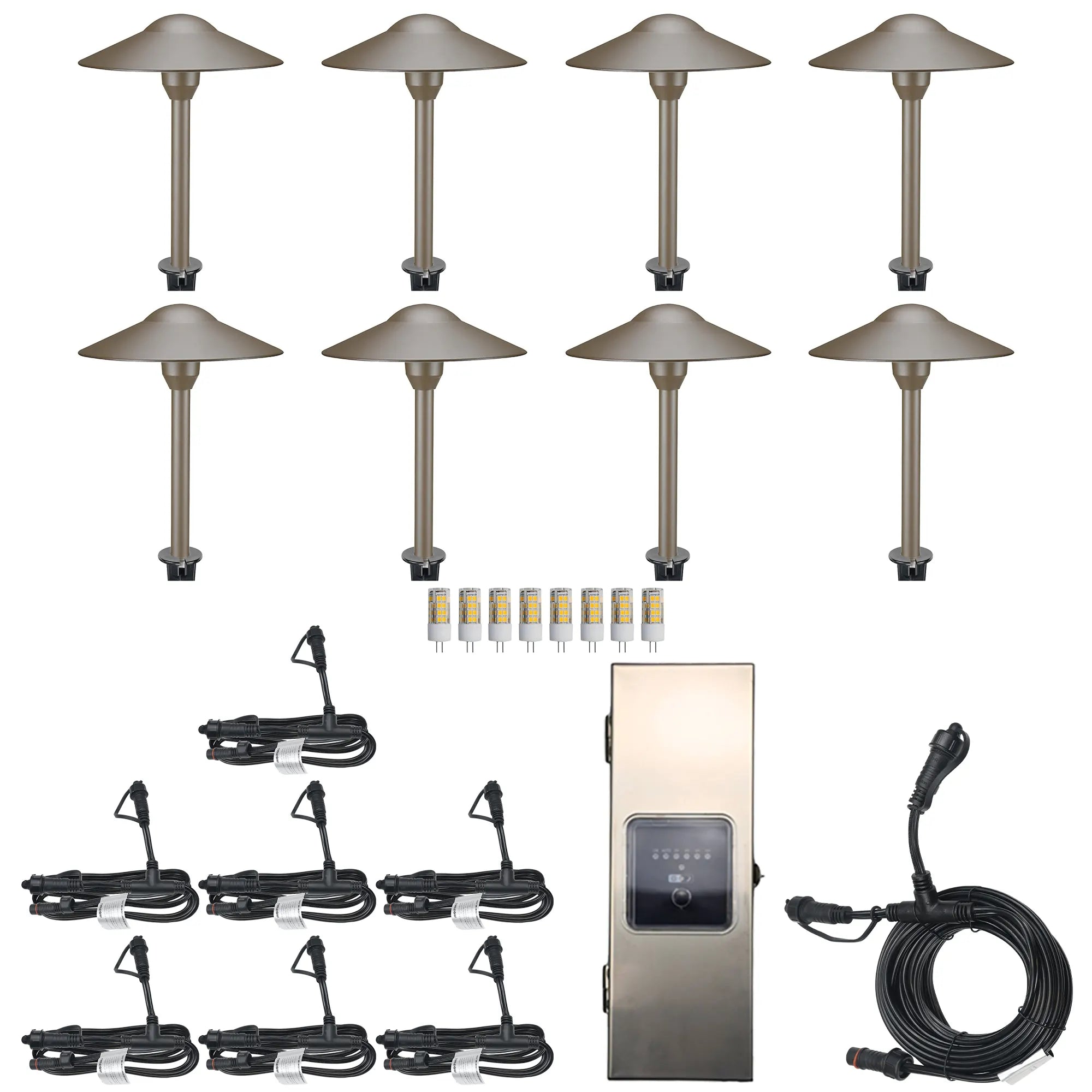 8 Path Lights, 1 Transformer Complete Kit