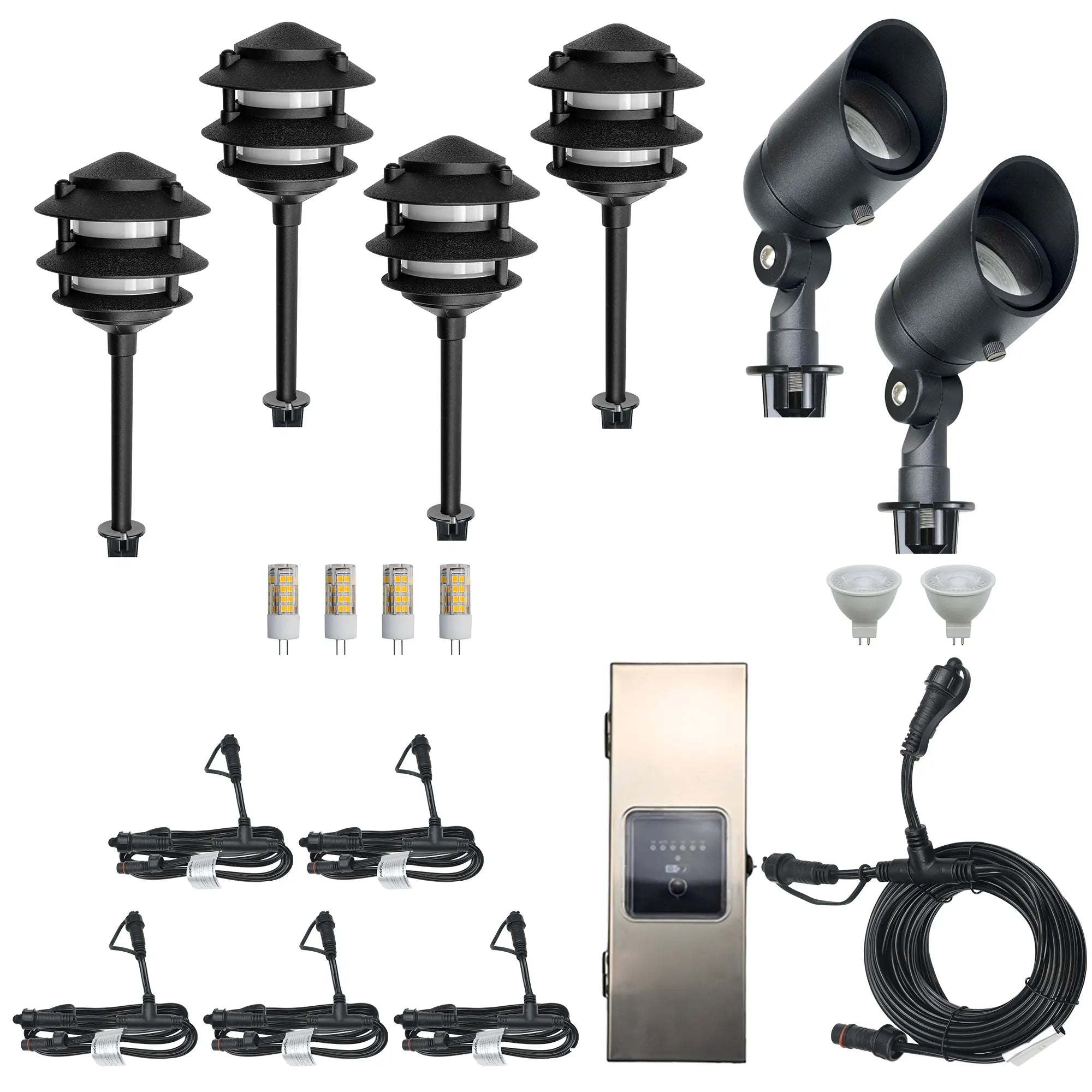 2 Spotlights, 4 Pagoda Lights, 1 Transformer Complete Kit