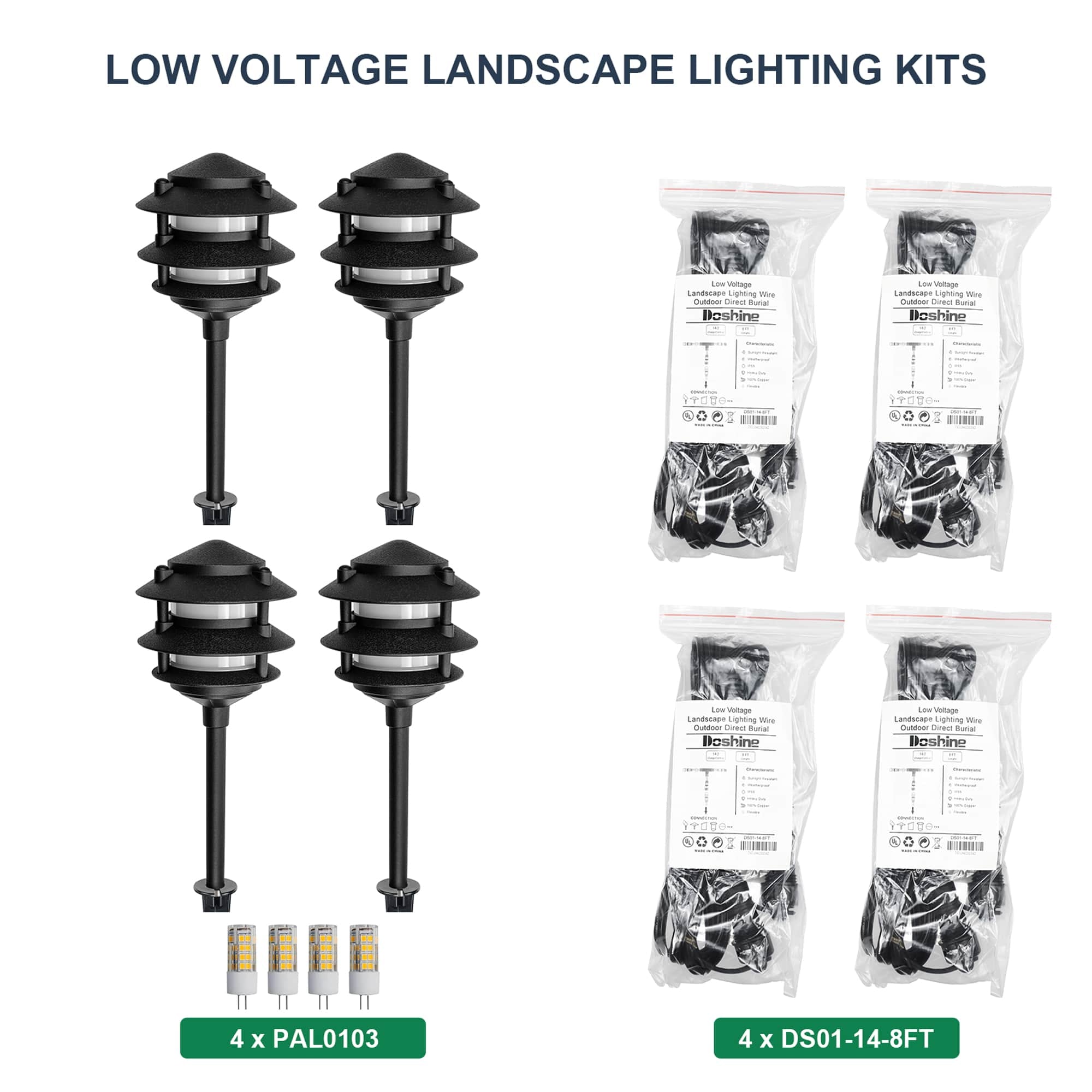 4 Pagoda Path Lights Expansion Kit