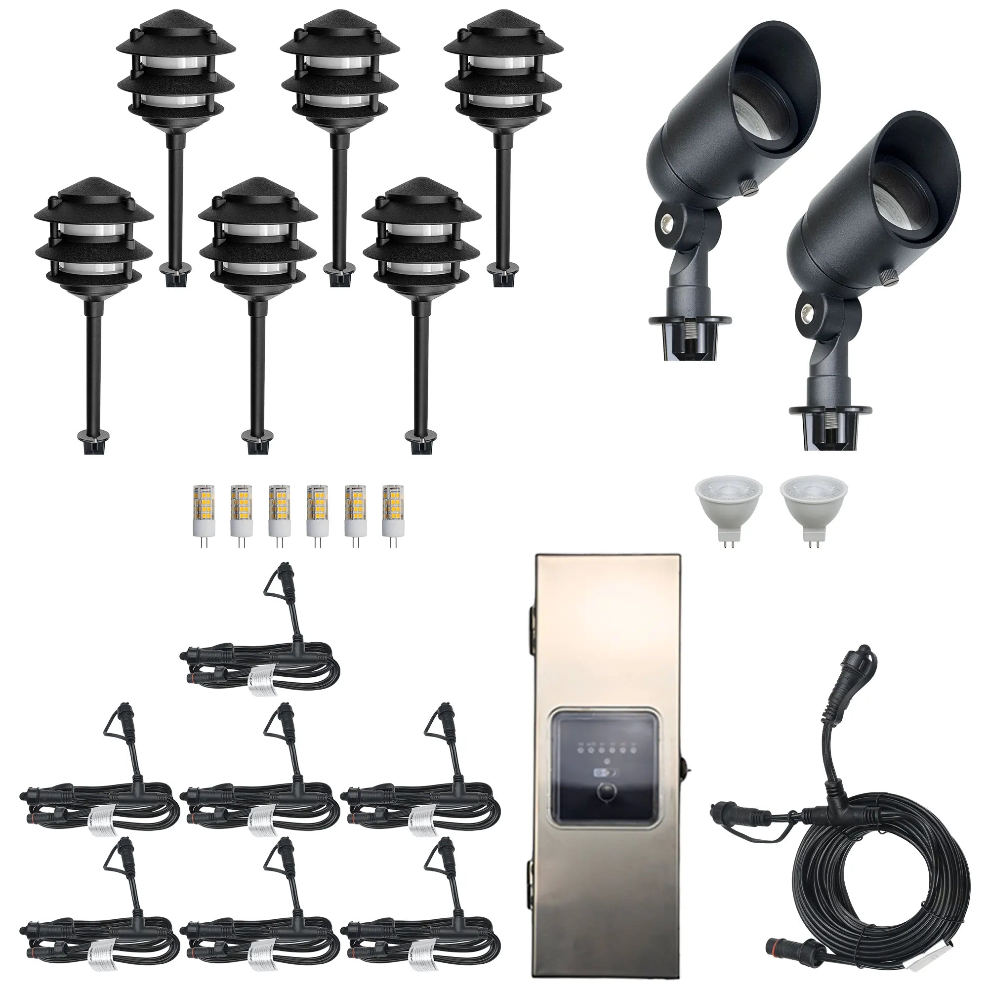2 Spotlights, 6 Pagoda Lights, 1 Transformer Complete Kit