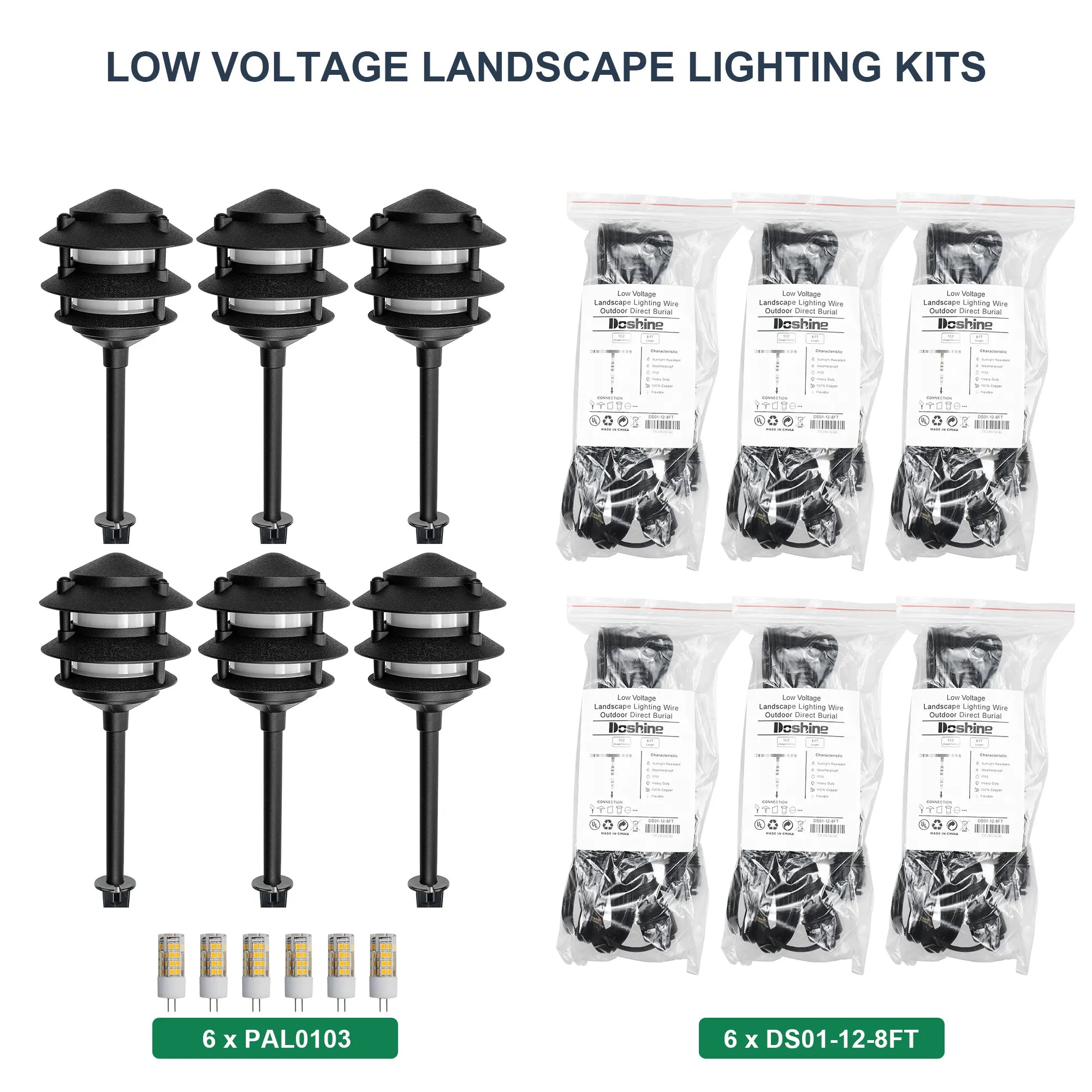 6 Pagoda Path Lights Expansion Kit