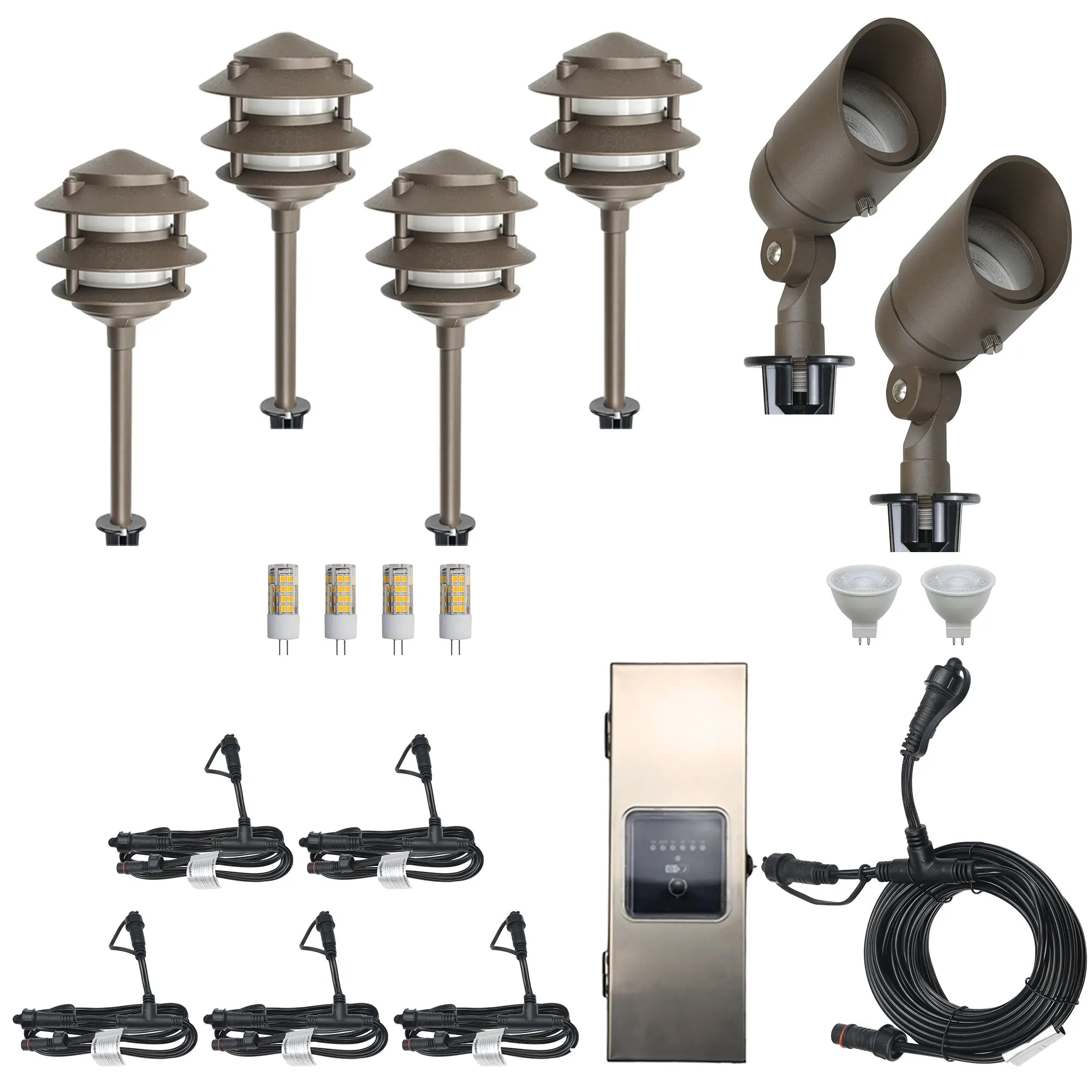 2 Spotlights, 4 Pagoda Lights, 1 Transformer Complete Kit