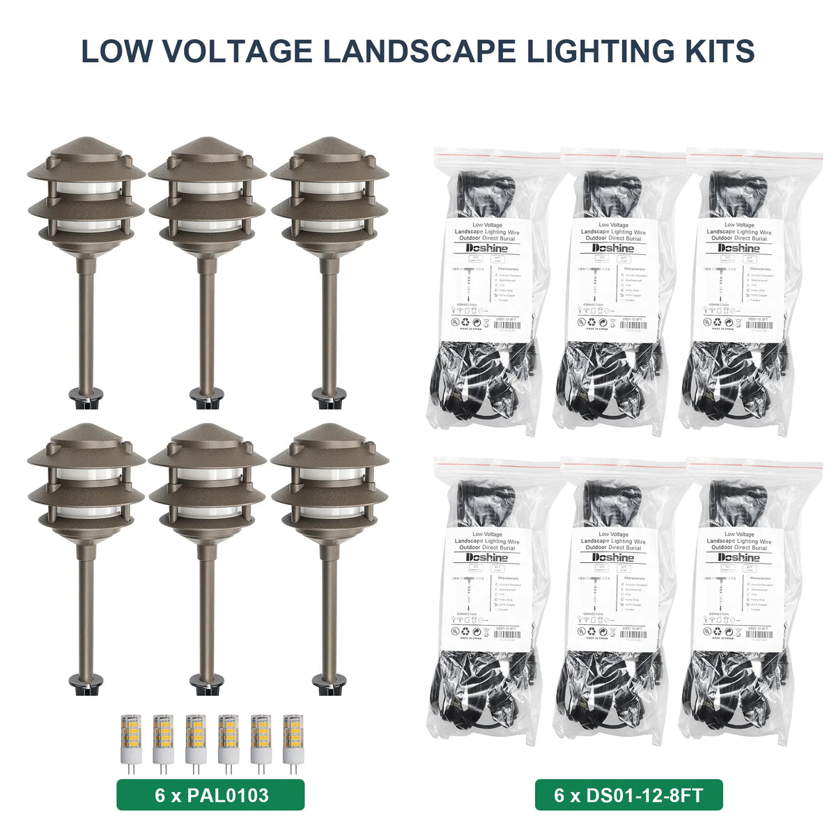 6 Pagoda Path Lights Expansion Kit