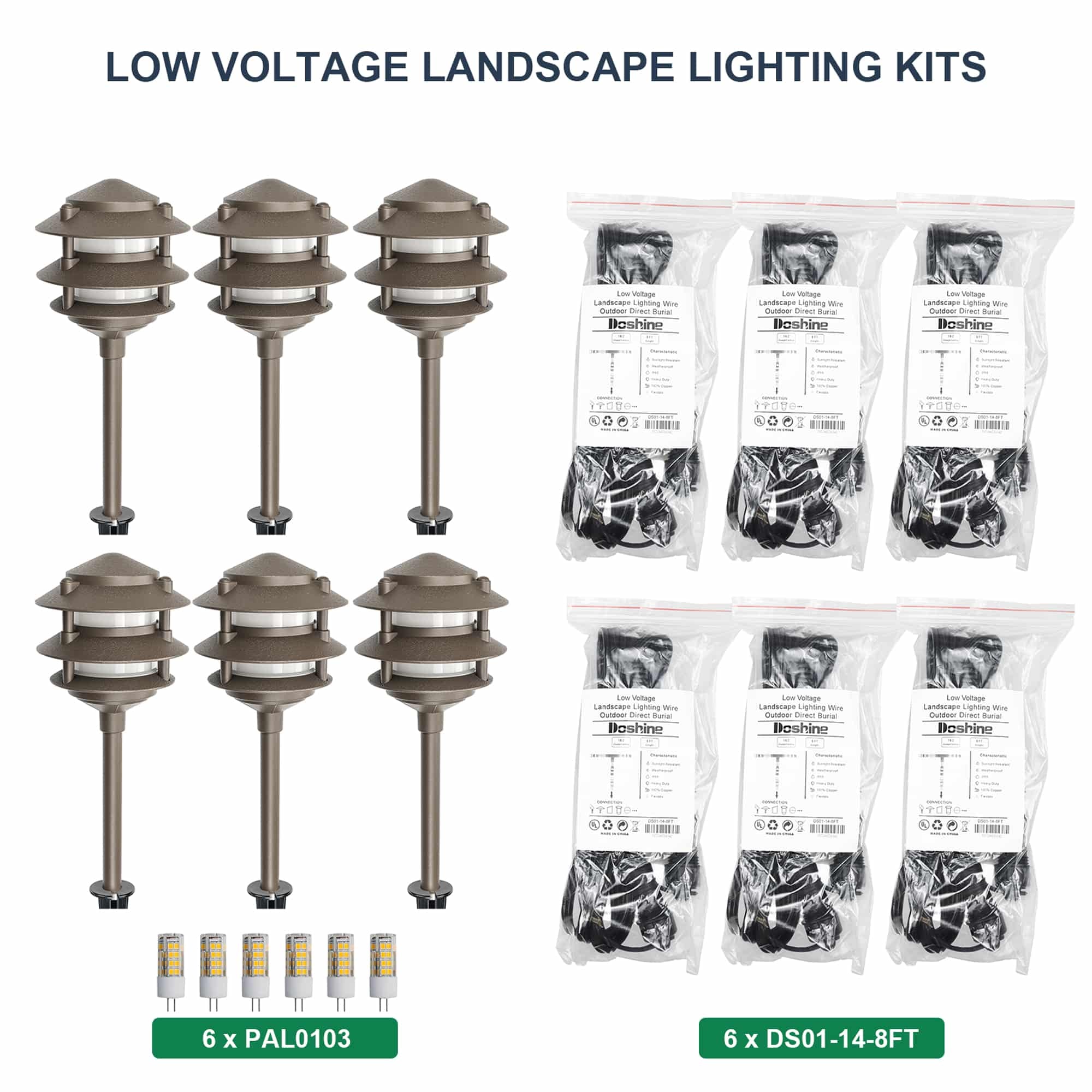 6 Pagoda Path Lights Expansion Kit