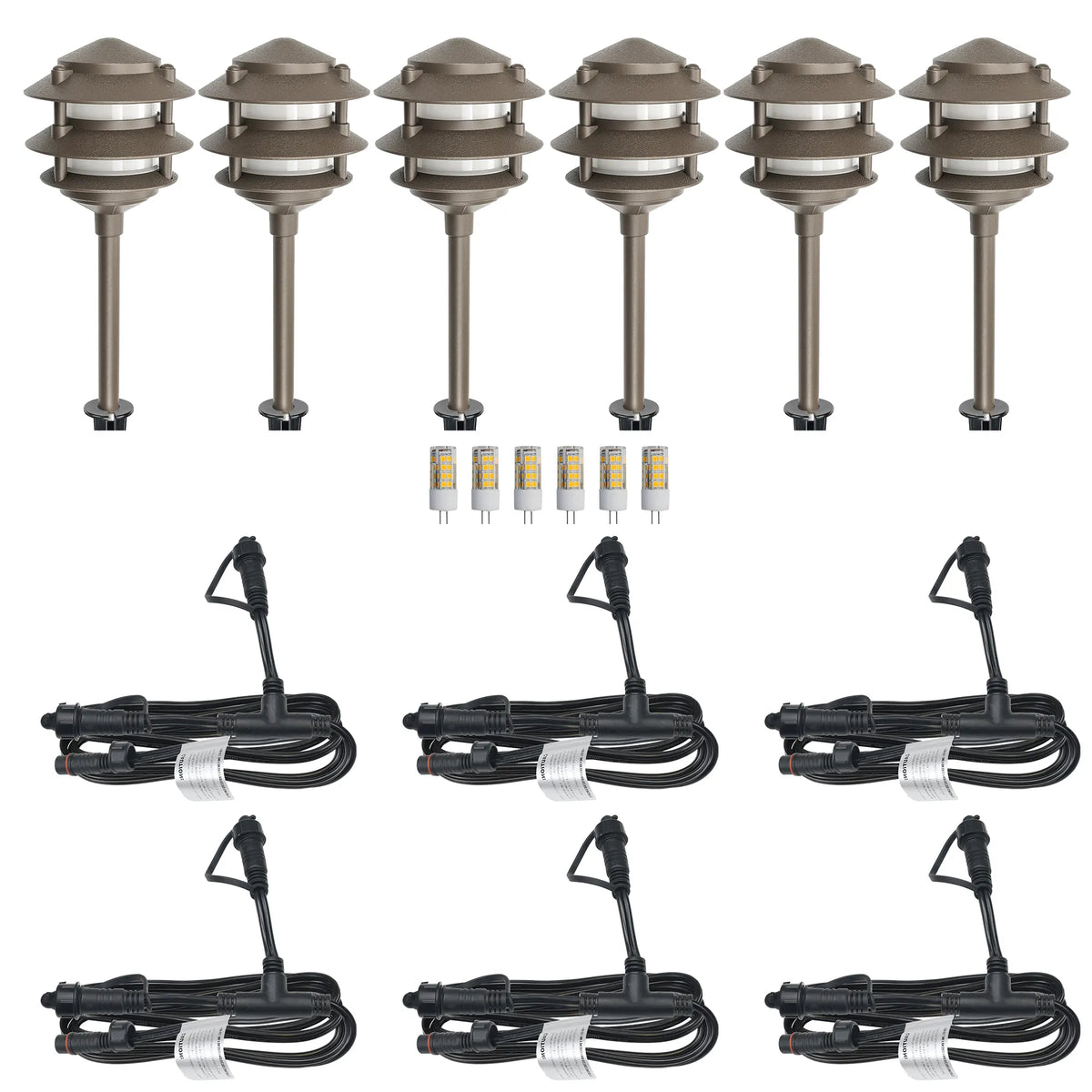 6 Pagoda Path Lights Expansion Kit