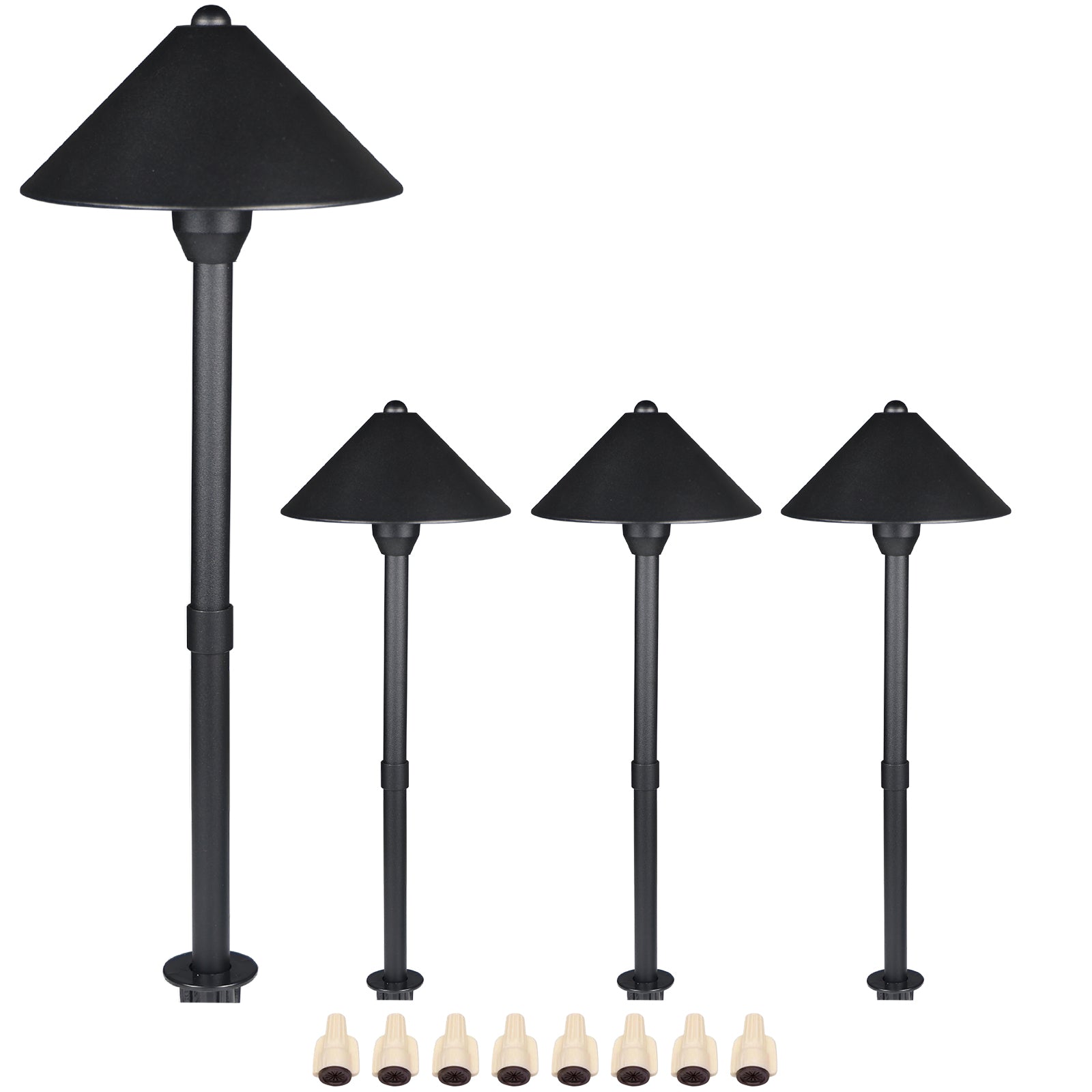 Lumina Lighting® 3W Low Voltage LED Pathway Lights 12V Replaceable LED Bulb Included PAL0105-BKLED4 (Black, 4-Pack)