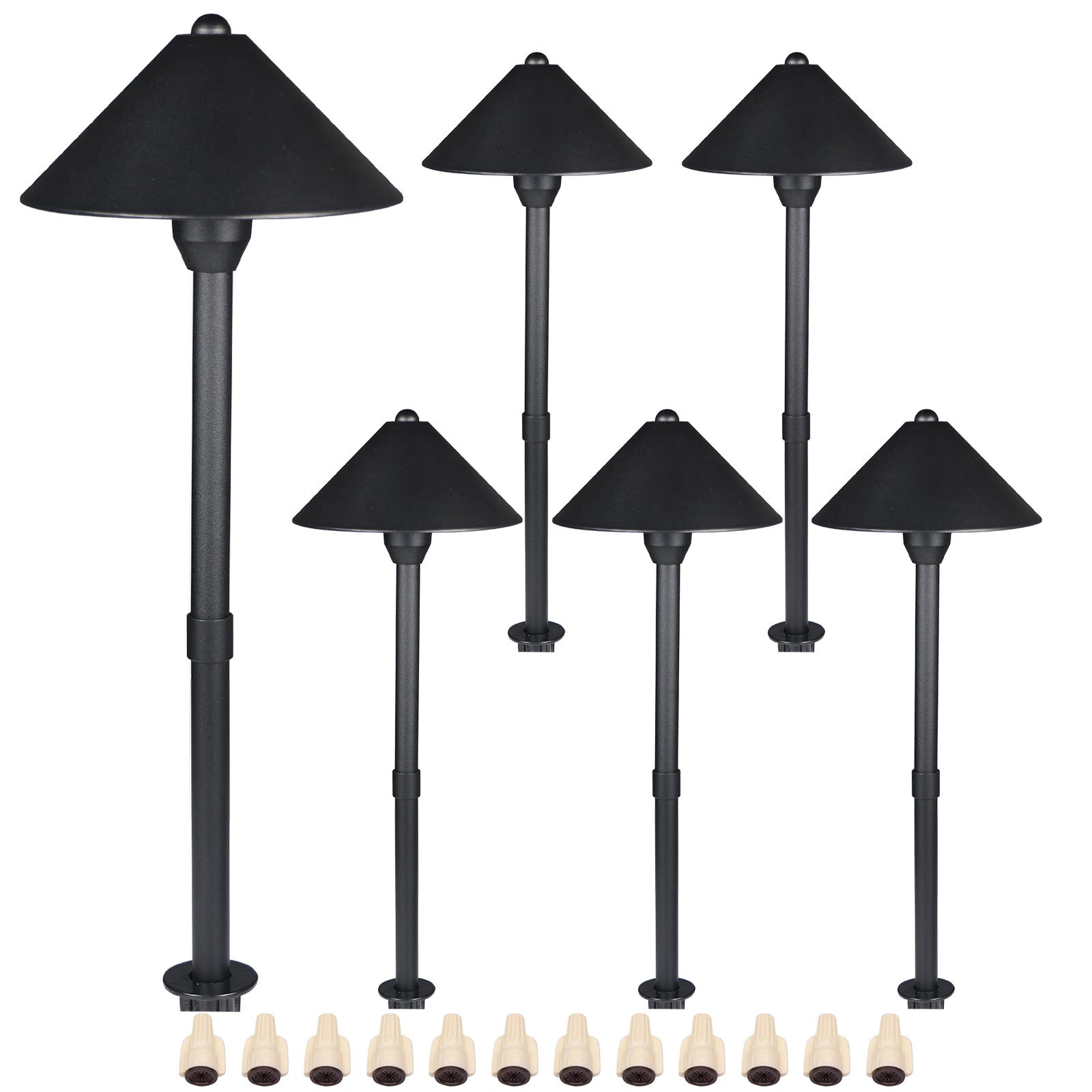 Lumina Lighting® 3W Low Voltage LED Pathway Lights 12V Replaceable LED Bulb Included PAL0105-BKLED6 (Black, 6-Pack)
