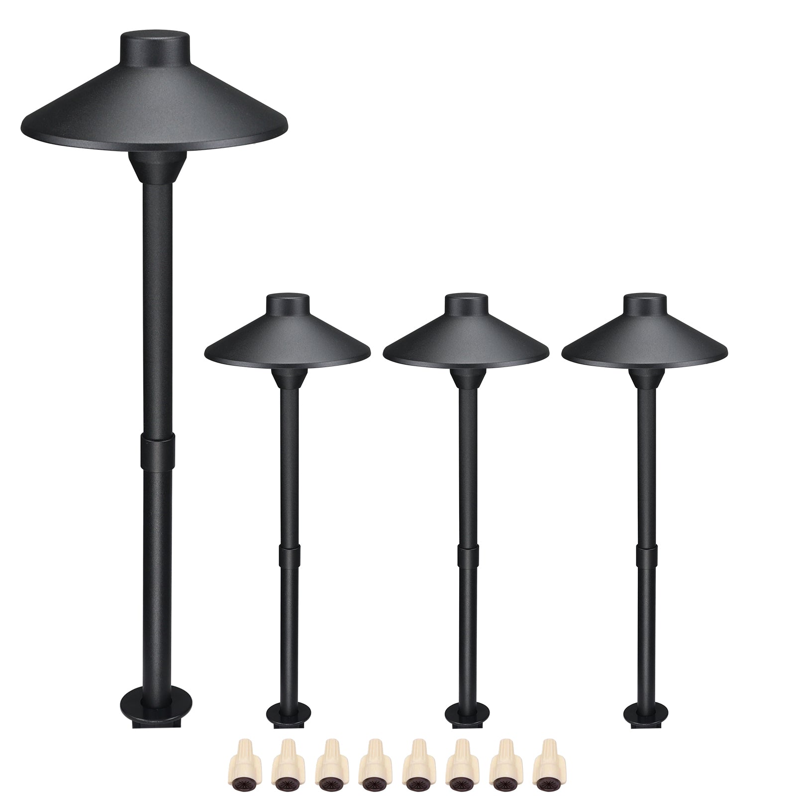 Lumina Lighting® 3W Low Voltage LED Pathway Lights 12V Replaceable LED Bulb Included PAL0106-BKLED4  (Black, 4-Pack)