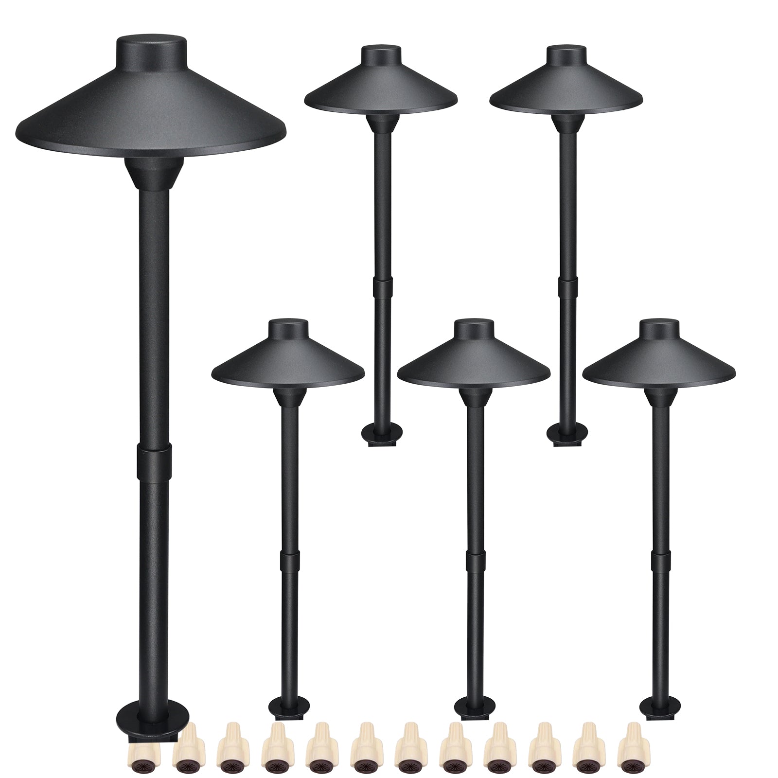 Lumina Lighting® 3W Low Voltage LED Pathway Lights 12V Replaceable LED Bulb Included PAL0106-BKLED6 (Black, 6-Pack)