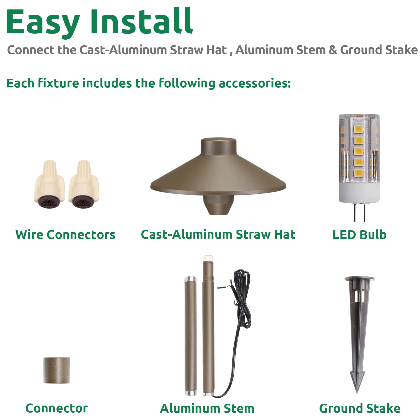 Lumina Lighting® 3W Low Voltage LED Pathway Lights 12V Replaceable LED Bulb Included PAL0106-BZLED4 (Bronze, 4-Pack)