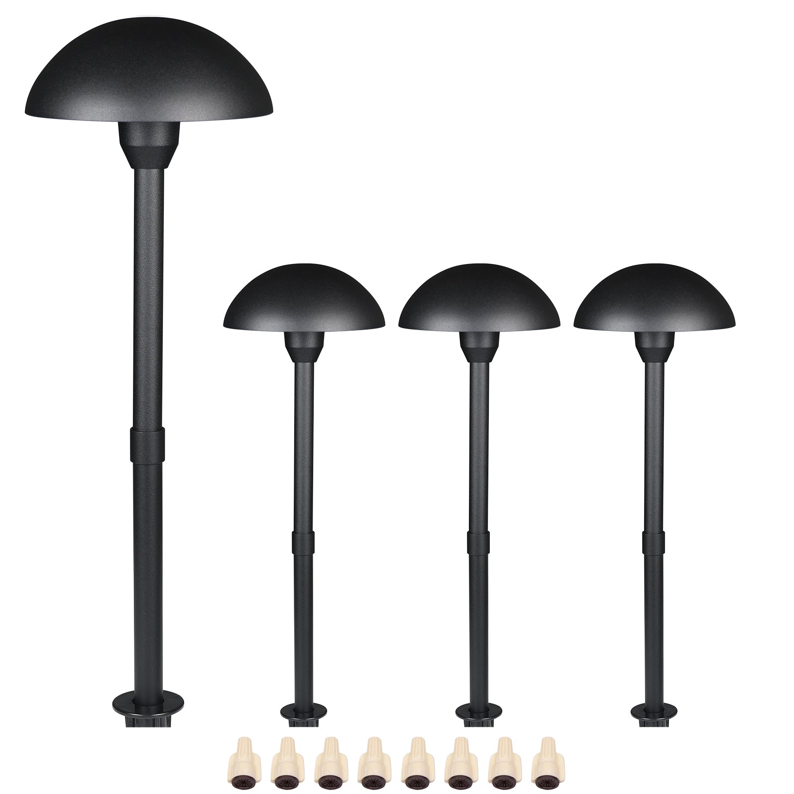 Lumina Lighting® 3W Low Voltage LED Pathway Lights 12V Replaceable LED Bulb Included PAL0107-BKLED4 (Black, 4-Pack)