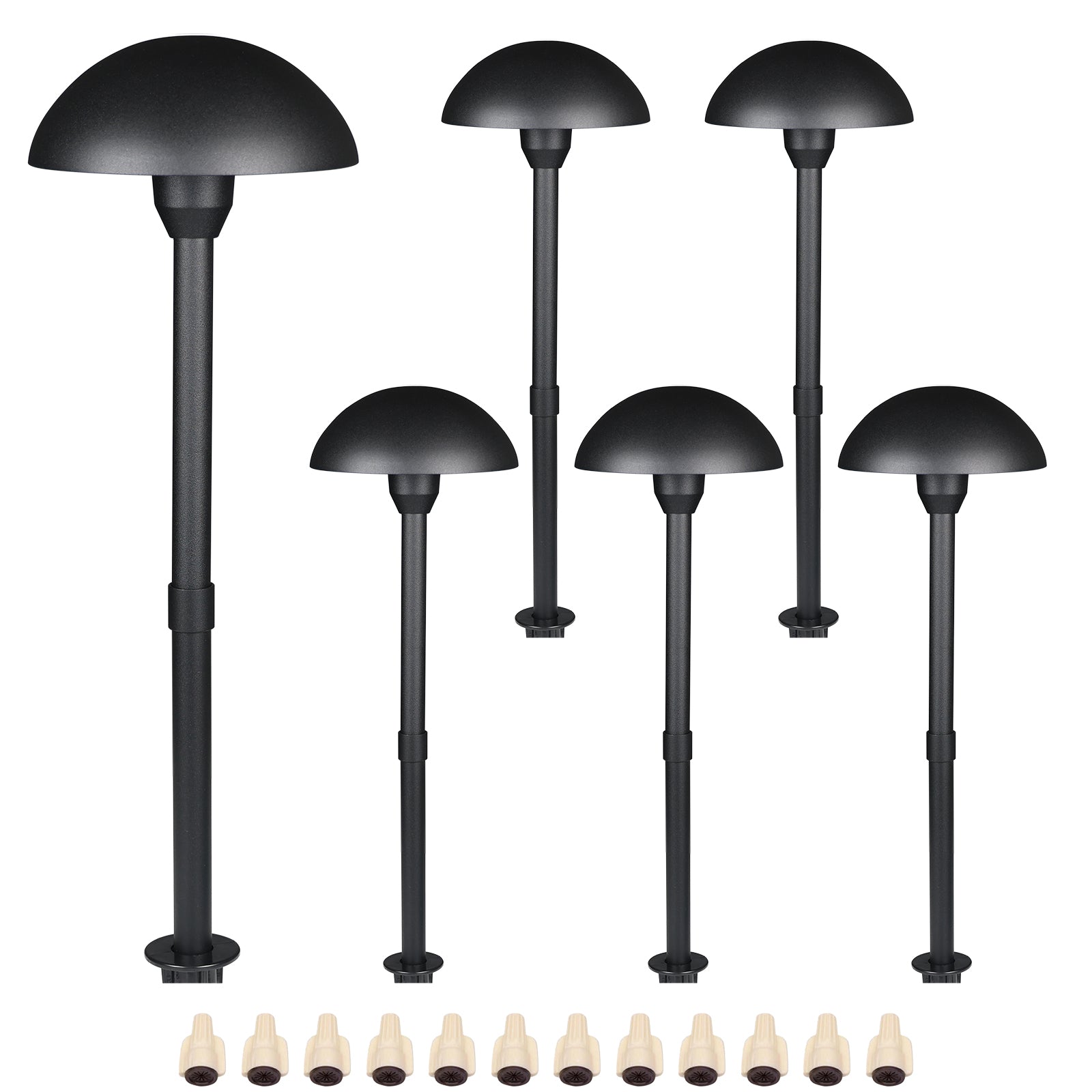 Lumina Lighting® 3W Low Voltage LED Pathway Lights 12V Replaceable LED Bulb Included PAL0106-BKLED6 (Black, 6-Pack)