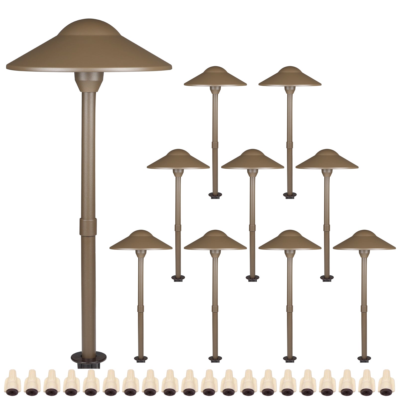 Lumina Lighting® 3W Low Voltage LED Pathway Lights 12V Replaceable LED Bulb Included PAL0108-BZLED10 (Bronze, 10-Pack)