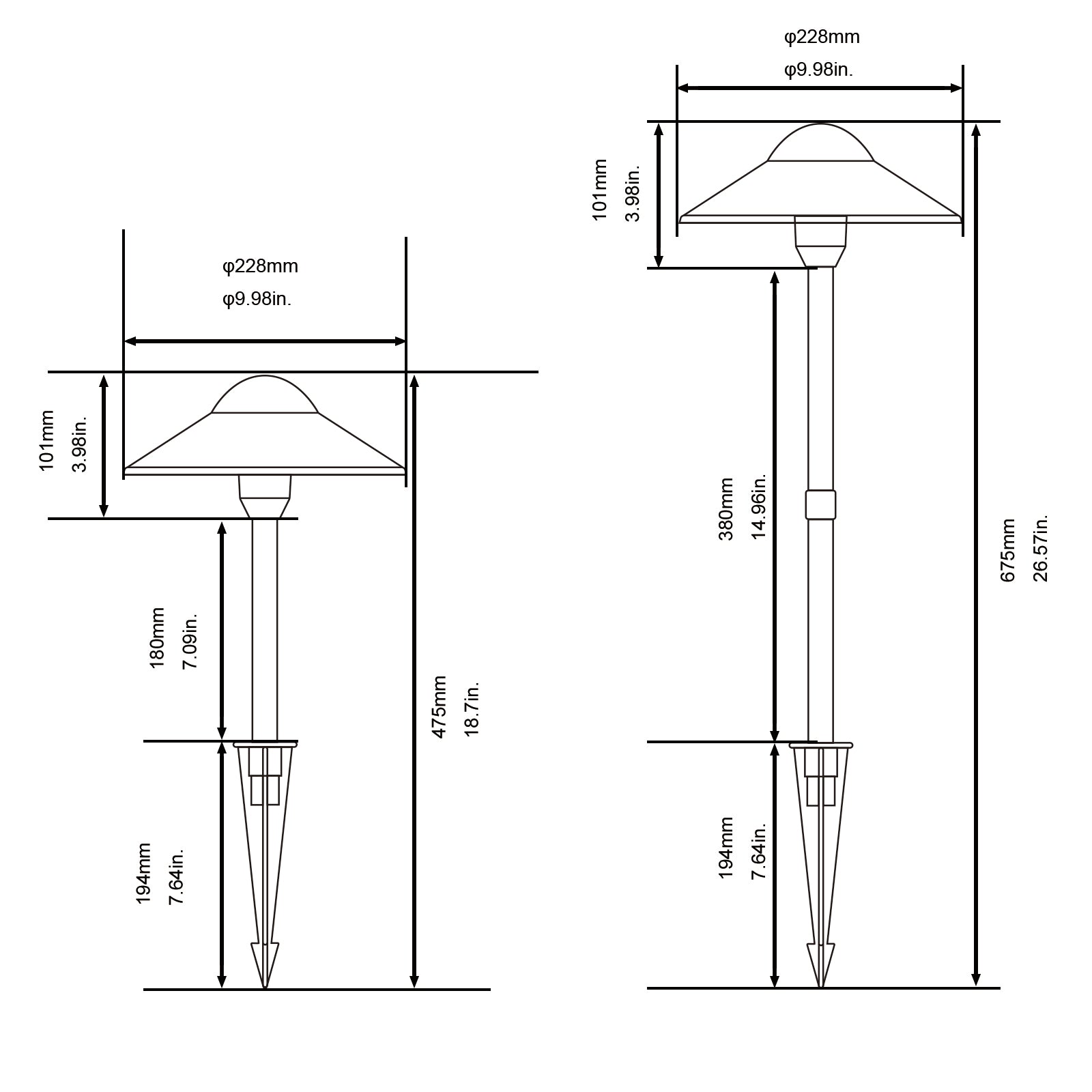 Lumina Lighting® 3W Low Voltage LED Pathway Lights 12V Replaceable LED Bulb Included PAL0108-BKLED10 (Black, 10-Pack)