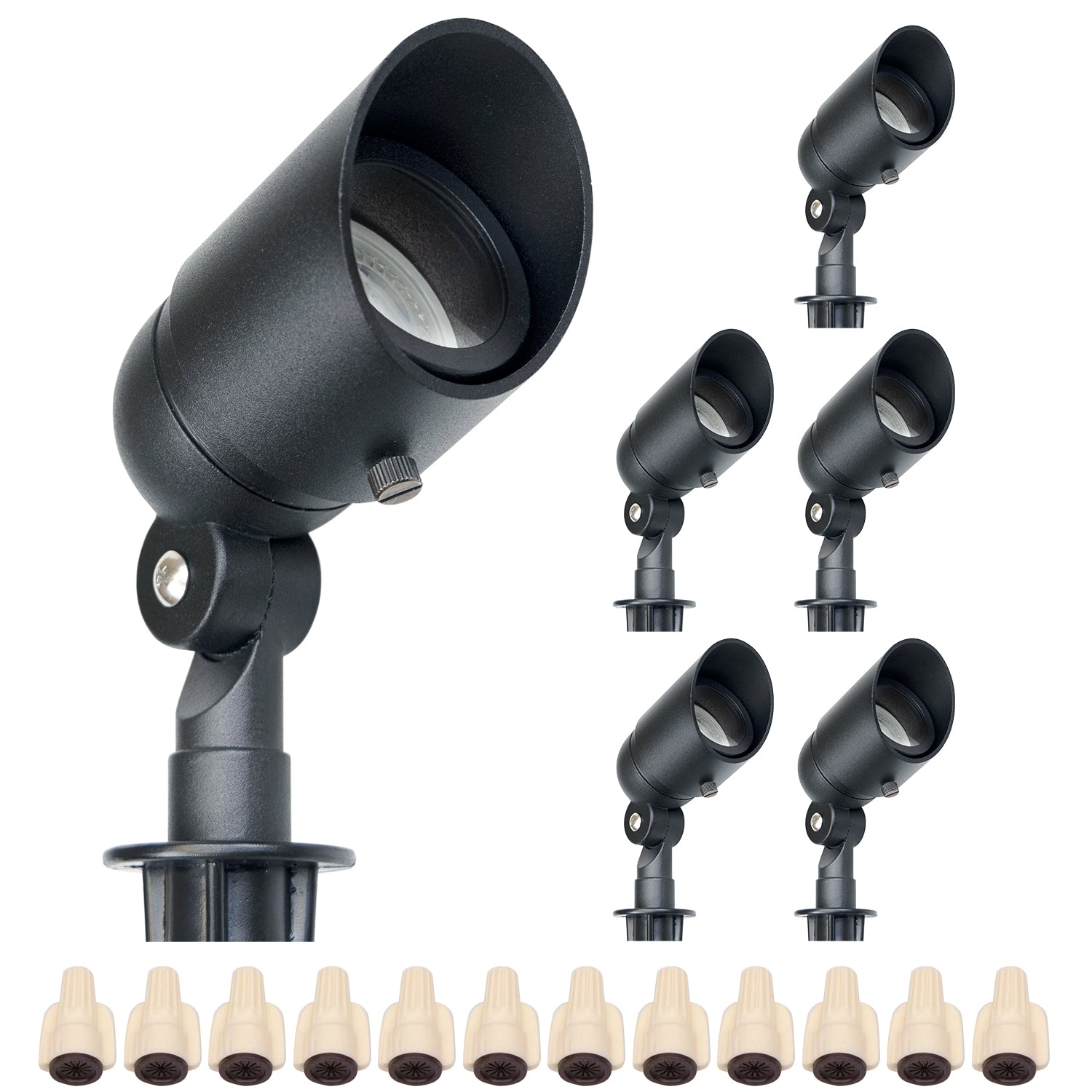 Professional Low Voltage LED Landscape Spotlight for Outdoor Lighting – Black & Bronze Options, Multiple Pack Sizes (Model SFL0104)