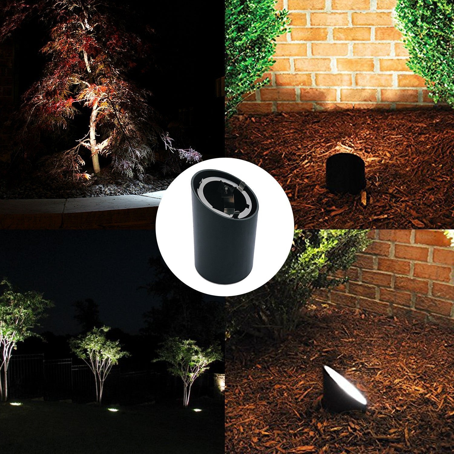 Lumina Lighting® Low Voltage Landscape Well Lights  | Adjustable Outdoor In-Ground Light WIL0101-2 (Black, 2-Pack)