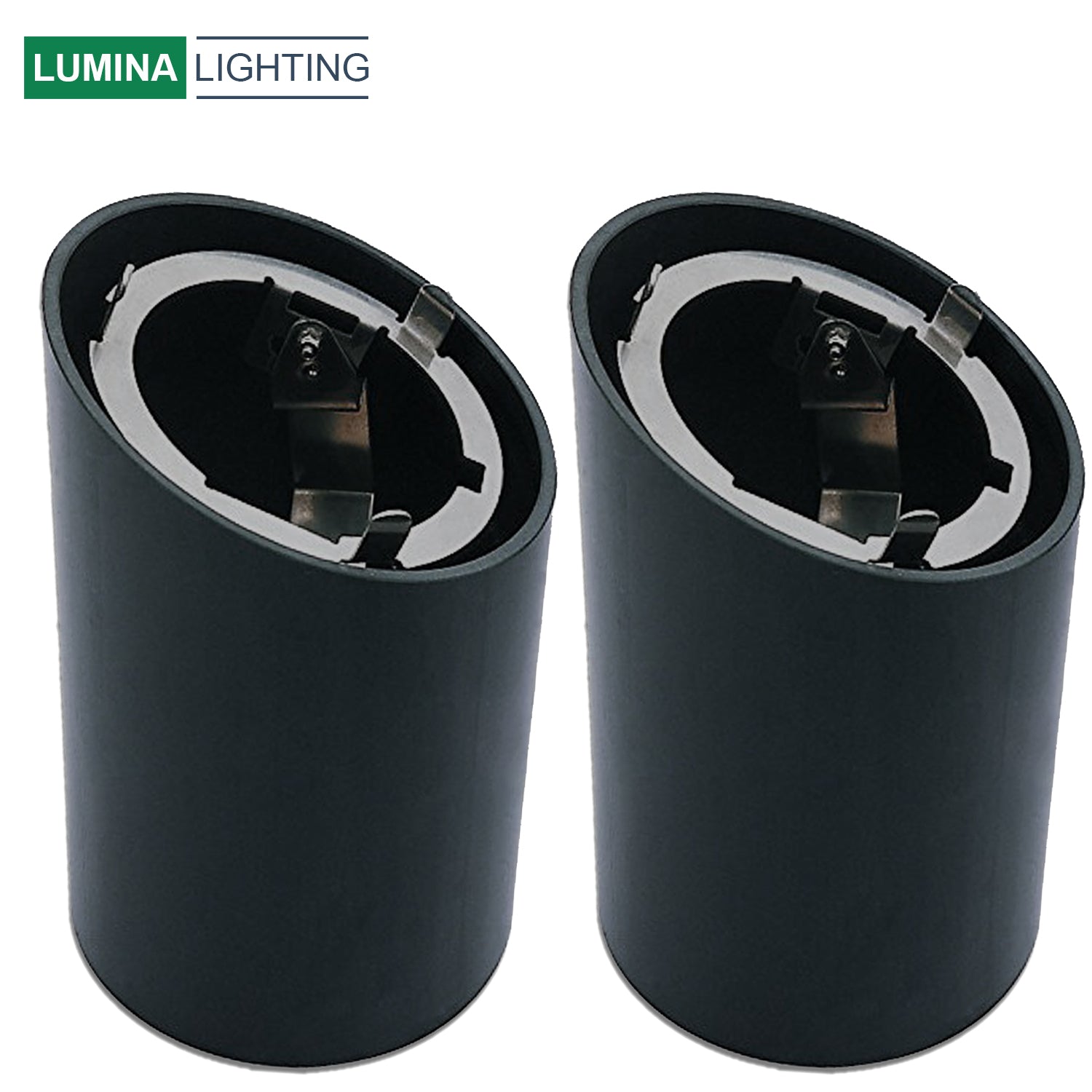 Lumina Lighting® Low Voltage Landscape Well Lights  | Adjustable Outdoor In-Ground Light WIL0101-2 (Black, 2-Pack)